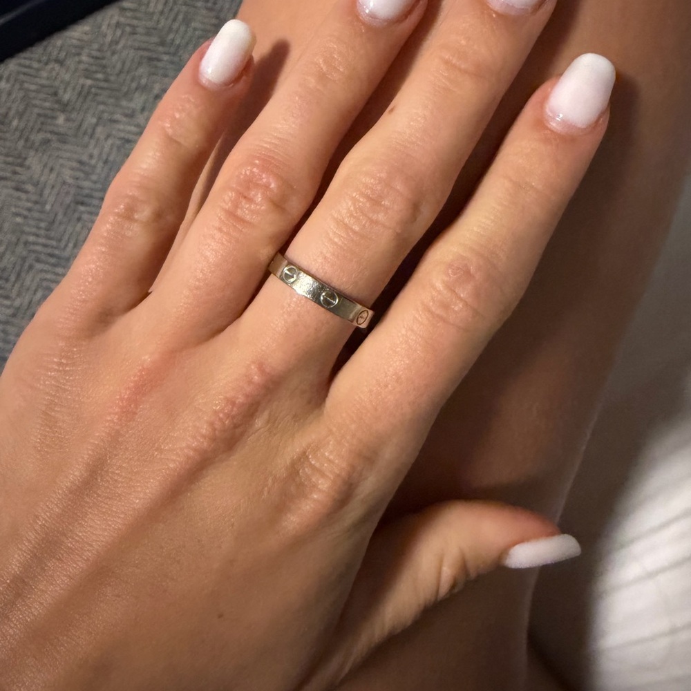Cartier white gold Love Band Ring small version size 56 AUTHENTIC